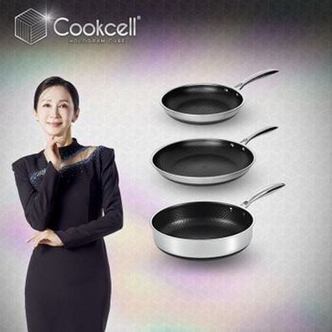 전인화의 블랙큐브 쿡셀 홀로그램 큐브팬 3종 세트(22cm 프라이팬+28cm 프라이팬+28cm 소테팬)