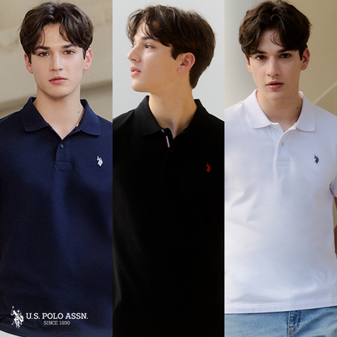 [앱10%][U.S POLO ASSN.] 26SS 라이크라 반팔 카라티 3종 남성