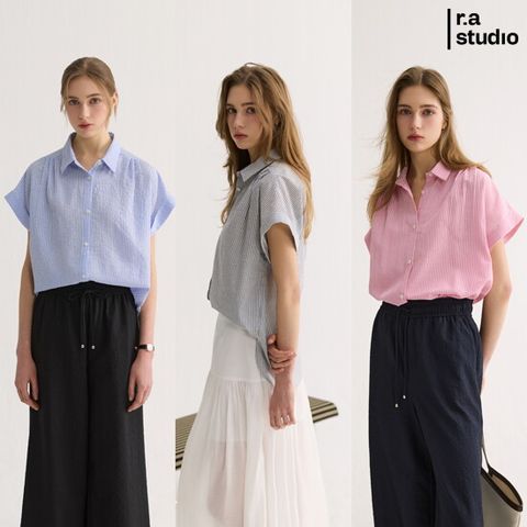 (A)라스튜디오 26SS 여성 시어서커 스트라이프 셔츠 3종