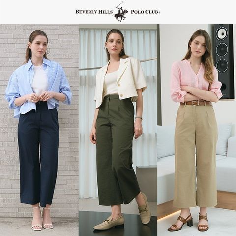 [프리미엄]비버리힐스폴로클럽 SORONA® 컴포트 핀턱 팬츠 2종, 여성