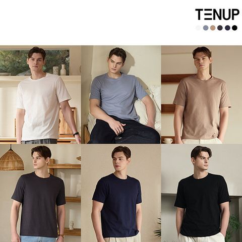 텐업 남성 퓨어코튼100 튜블러 티셔츠 6종