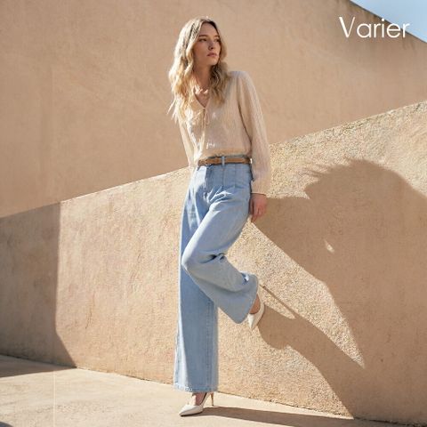 ○26SS 이네스 와이드 투턱 데님 팬츠