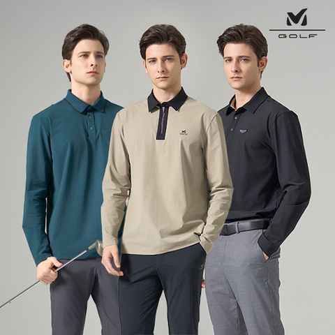 (명품 트리코트)밀레골프 남성 긴팔카라티 3종