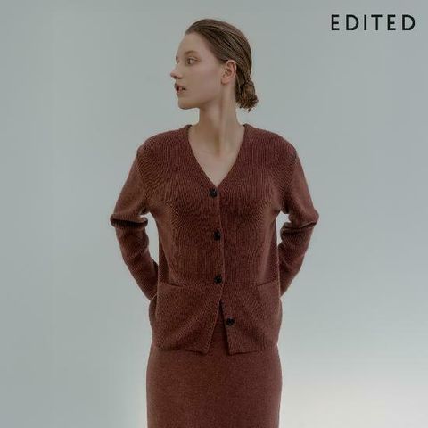 [삼성카드5%할인] 에디티드 라쿤울 혼방 니트 자켓 