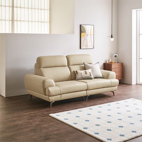 디오스 3인 전체 천연가죽 소파