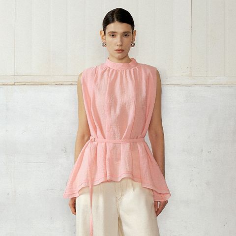 [최초가 99,000원]26SS 사라 슬리브리스 블라우스