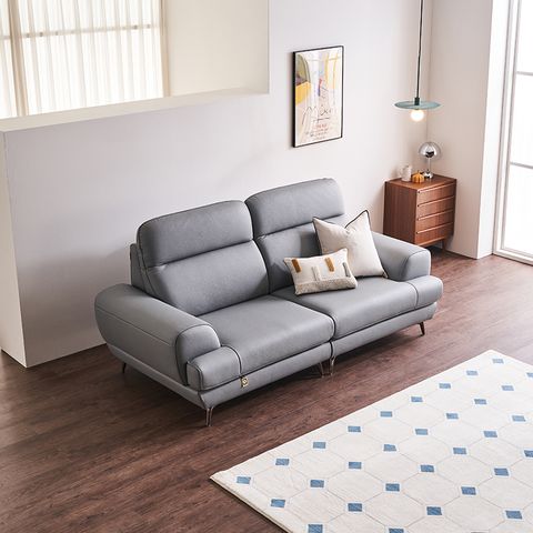 디오스 3인 전체 통가죽 소파