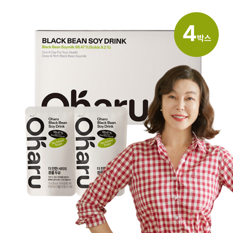 [스페셜딜] Oharu 더 진한 서리태 콩물 두유 4박스(60팩)