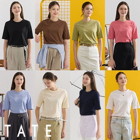 [TATE] 테이트 26SS 여성 퓨어 오가닉 코튼 100% 썸머 튜블러 티 컬렉션 8종