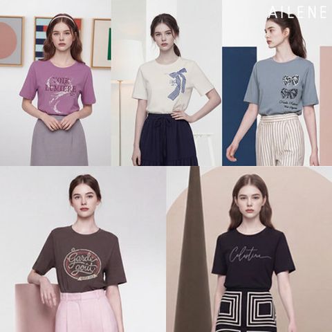 [엘렌느] 26SS 오가닉 코튼 블렌디드 아트웍 티셔츠 5종