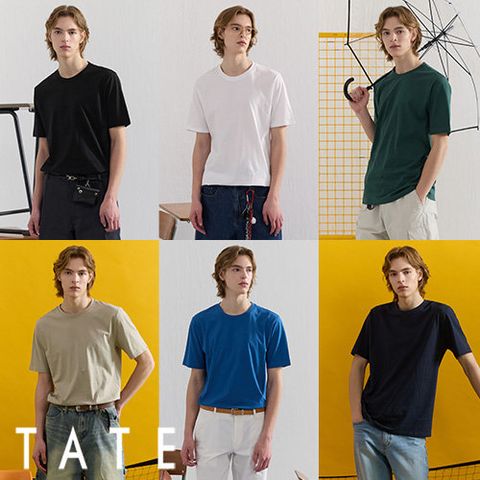 [TATE] 테이트 26SS 남성 퓨어 오가닉 코튼 100% 썸머 튜블러 티 컬렉션 6종