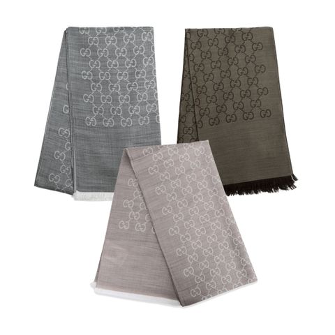 GGNAT 자카드 GG 울실크 투톤 스카프