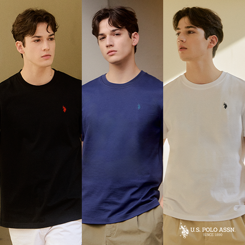 [U.S POLO ASSN.] 26SS 프레시아 코튼 반팔 라운드 티셔츠 3종 남성