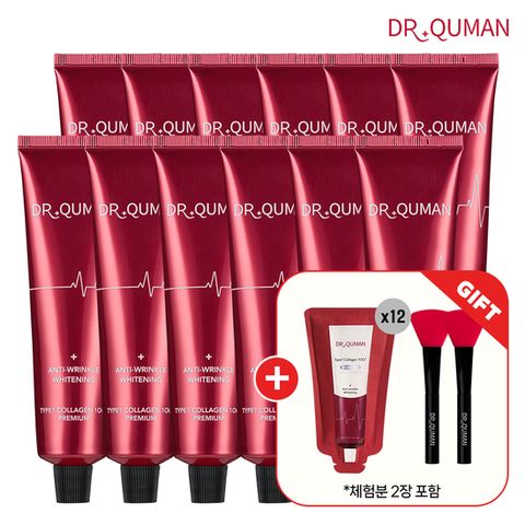 [방송에서만]닥터큐먼 콜라겐팩 레드 더블(60g*12+파우치10g*12+스파출러2)