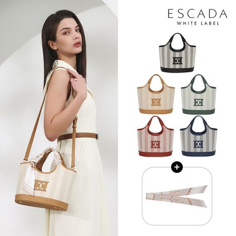 [ESCADA] 에스까다 26SS 레더 자카드 토트백(+스카프)