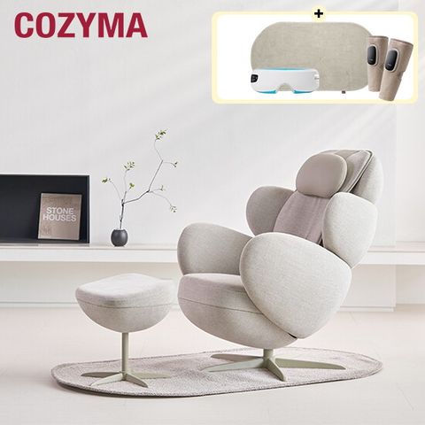 [방송에서만 100만원 SALE] 코지마 리클라이닝 안마의자 문체어(베이지/그레이/핑크, 택1) + 전용러그 + 종아리 마사지기 + 눈 마사지기