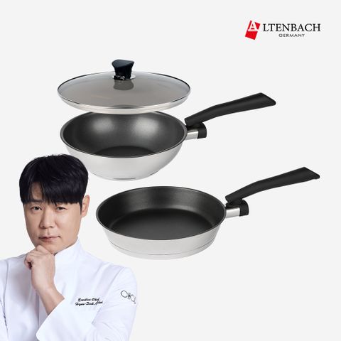 [CJ특별가] 디펜더스 프라이팬(24팬+24웍+24커버) 인덕션후라이팬 24팬24웍24커버 세트