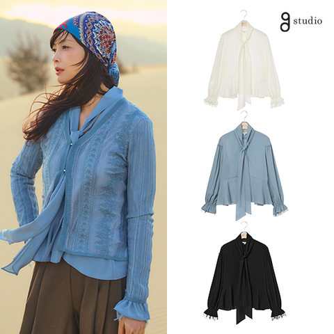 [온플] 26SS 레이스 커프스 블라우스