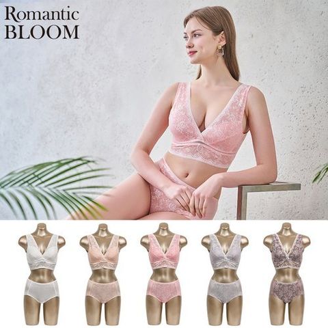 [로맨틱블룸] [R451]신영와코루 로맨틱블룸 풀커버 인견레이스 브라팬티