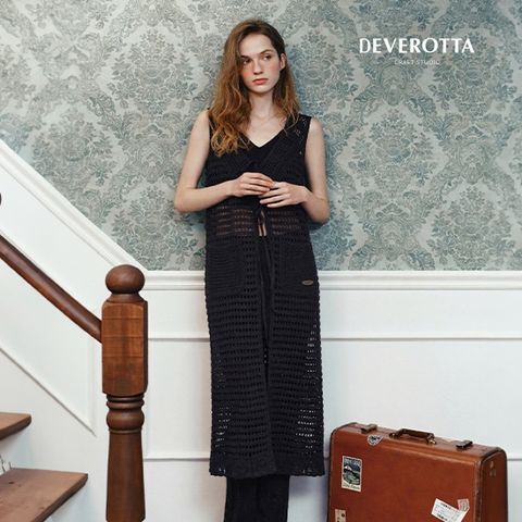 26SS 니트 크로셰 롱 베스트