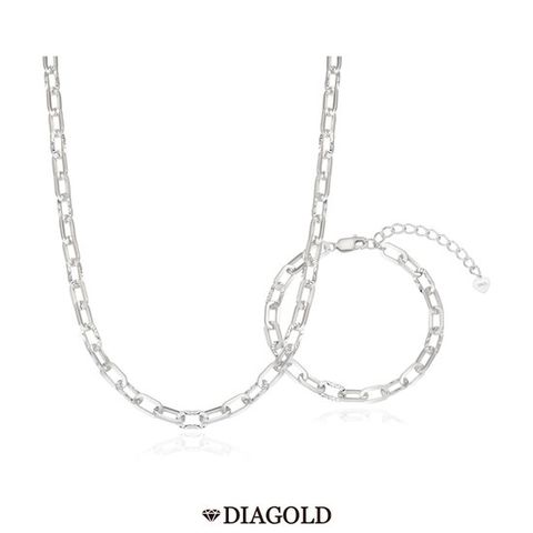 디아골드 실버 콤비클립 목걸이 + 팔찌세트