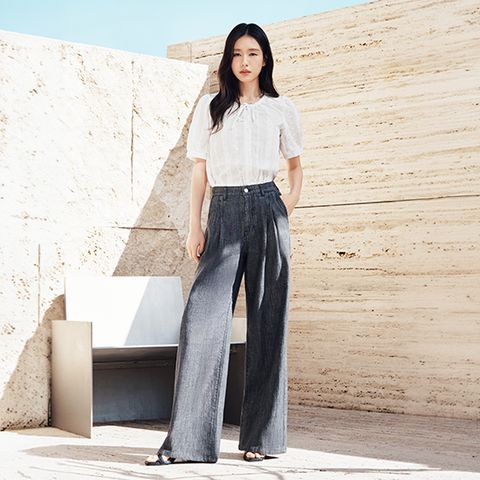 [동가게단독]26SS 린넨블렌디드 초경량 투턱 D 데님