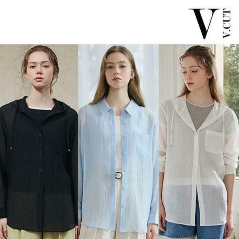 [삼성카드5%할인][인기 신상!] 브이컷 26SS 썸머 인견 블라우스 3종(후드2종+카라1종)