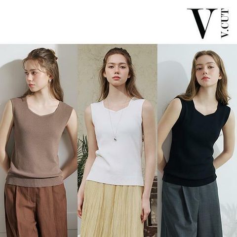 [카드 7%할인][인기 신상!] 브이컷 26SS 썸머 인견 니트탑 3종