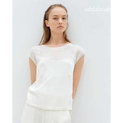 [최초가 89,900원] 25SS 프렌치린넨100 슬리브리스 니트탑2종