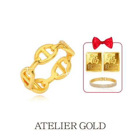 24K 순금 체인 반지 + 24K 순금 복카드 2종 + 테니스팔찌