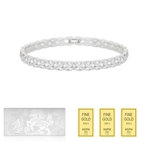 (방송에서만) [한국금자산관리] KGAM 925 실버 퀄팅 뱅글팔찌 +추가