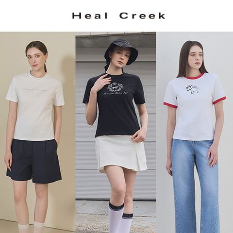 O 힐크릭 26SS 여성 썸머 라운드 티셔츠 3종