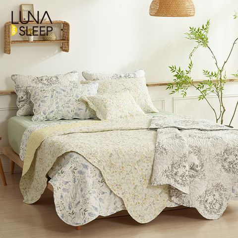 [루나앤슬립] [3+6종][슈퍼싱글]26SS 루나앤슬립 플란넬 워싱 스프레드 3장+누빔베개커버 6장 세트