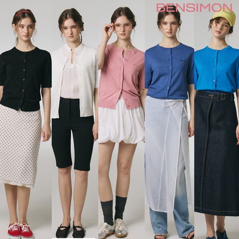 [벤시몽] 여성 비스코스 하프 가디건 3종