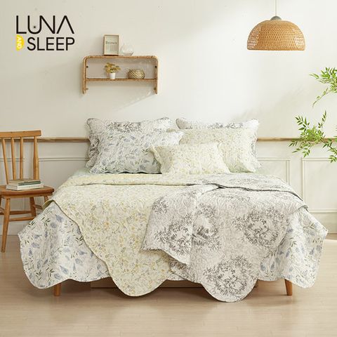 [루나앤슬립] [3+6종][퀸]26SS 루나앤슬립 플란넬 워싱 스프레드 3장+누빔베개커버 6장 세트