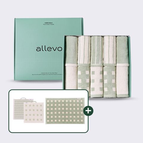 [황정민쇼 단독사은품][방송에서만 발매트1P+핸드타월2P][페이스타월 10P 세트]알레보 AUBE 타월 풀패키지 