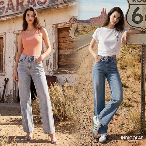 인디고랩 26SS 여성 썸머 에어 와이드 데님팬츠 2종