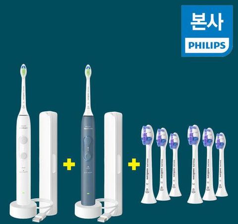 [본사] 필립스 소닉케어 퍼펙트클린 음파칫솔 더블세트  HX4043/48 + HX4043/41