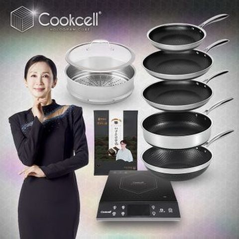 전인화의 블랙큐브 쿡셀 홀로그램 큐브팬 풀세트(22cm 프라이팬+28cm 프라이팬X2+28cm 소테팬+28cm 궁중팬+28cm 찜기+28cm 유리뚜껑+인덕션+곱창김)