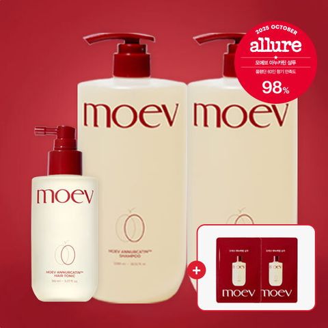 ★최초공개/방송에서만★ [싱글 패키지] MOEV 모에브 아누카틴 샴푸 특대용량(1,080ml)*2통 + 헤어토닉(150ml)*1개 + 샴푸 파우치(8ml)*2매