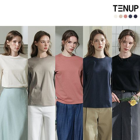 텐업 코튼100 7부소매 티셔츠 5종