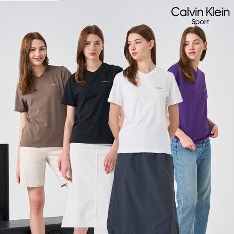 [방송에서만][Calvin Klein Sport] 26SS 여성 브이넥 반팔 티셔츠 4종