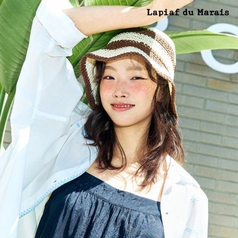 [라삐아프X보마켓] 26SUMMER 핸드 니팅 선셋 버킷햇 1종(Limited)