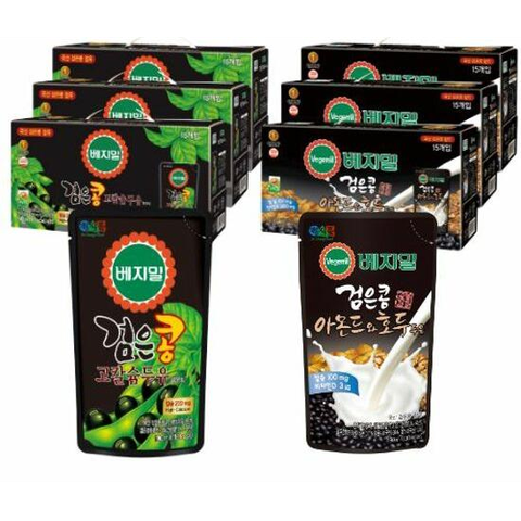 [정식품] 베지밀 총 90팩 (검은콩 고칼슘두유 190ml x 45팩 + 검은콩 아몬드호두 두유 190ml x 45팩)