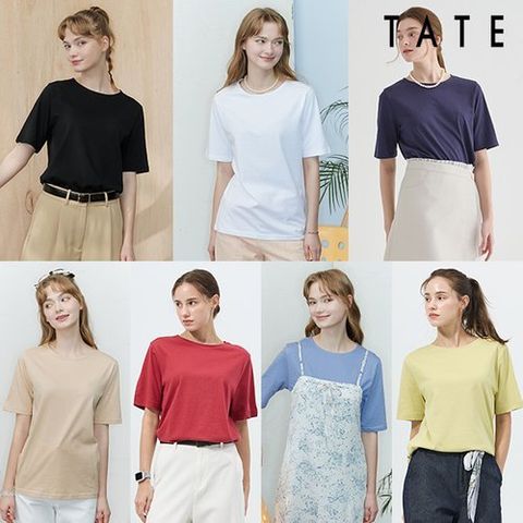 [테이트] 여성 오가닉 코튼 반팔 티셔츠 7종