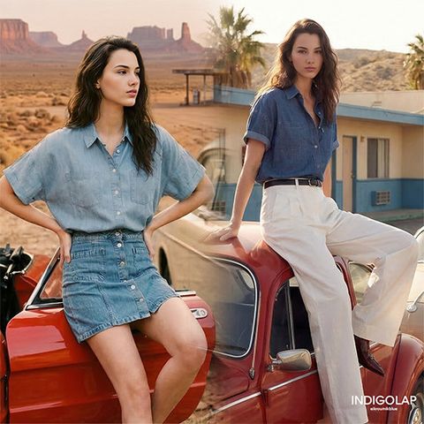 인디고랩 26SS 최신상 여성 슈퍼라이트 반팔 데님 셔츠 2종