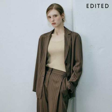 [카드 7%할인][26여름 신상] 에디티드 텐셀 모달 핀스트라이프 자켓 