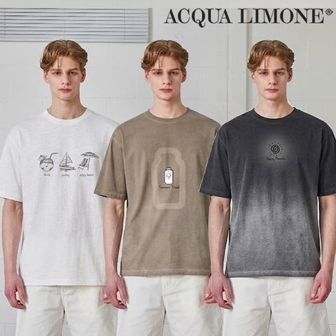 O 아쿠아리모네 26SS 남성 딥다잉 반팔 티셔츠 3종