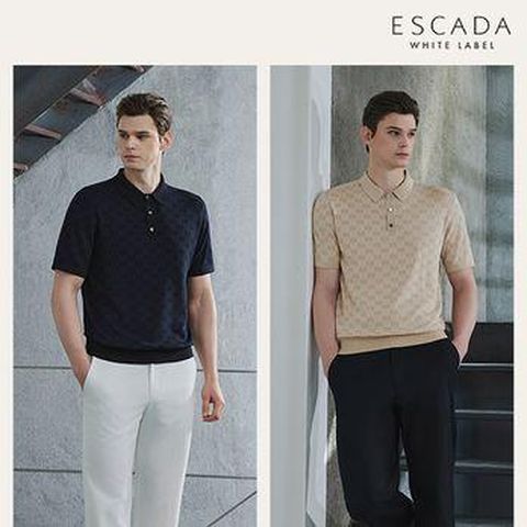에스까다 26SS 남성 니트 반팔 카라티셔츠