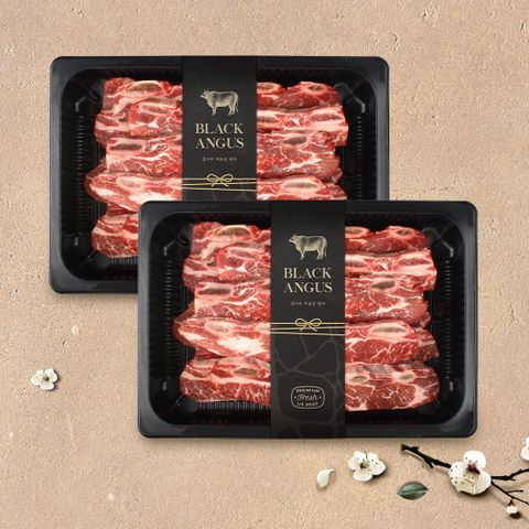 CAB 인증 블랙앵거스 LA갈비 1kg x 2팩